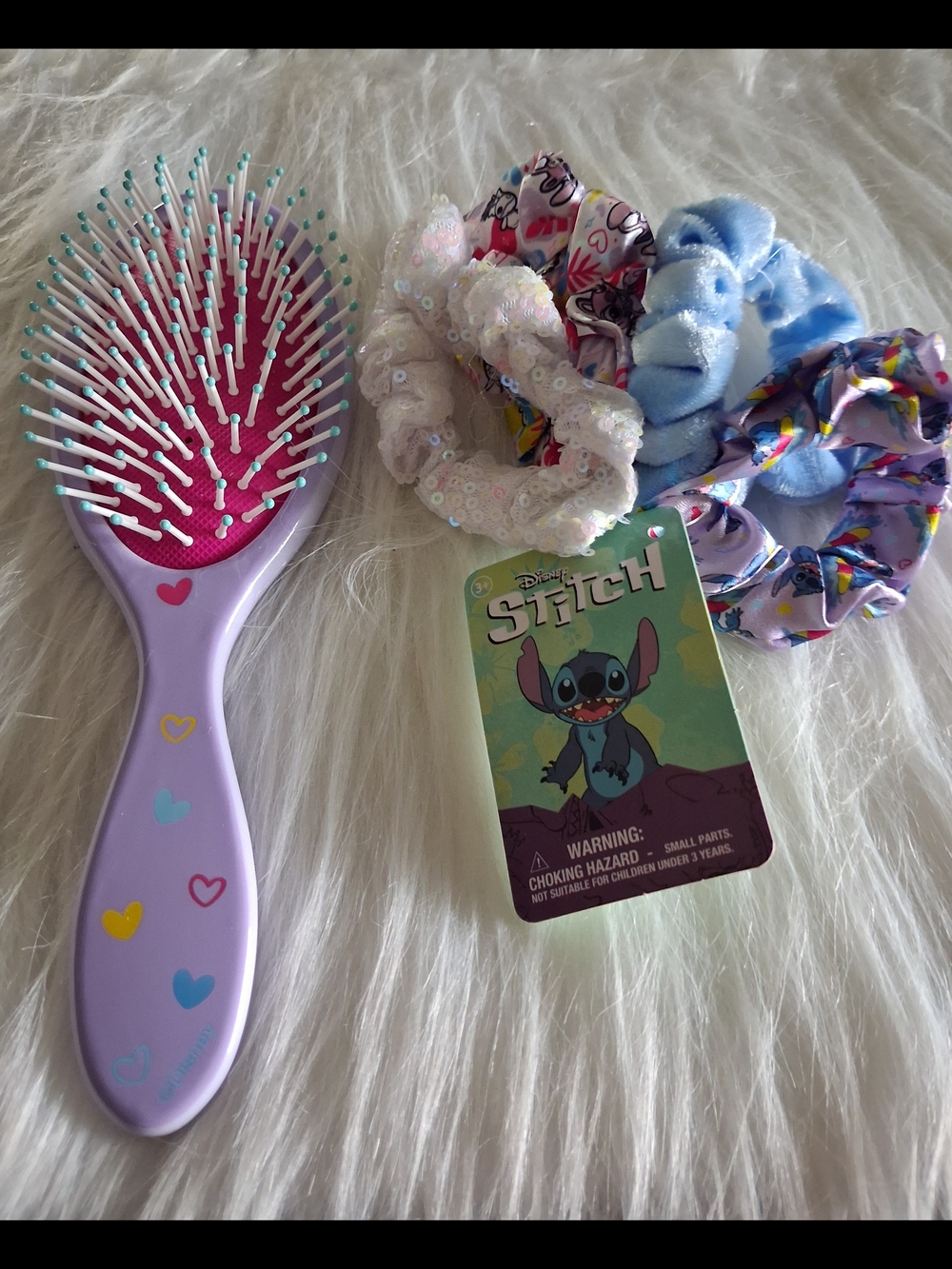 Disney Stitch Kids Hair Brush & Scrunchie Set - Lavender and Pastel